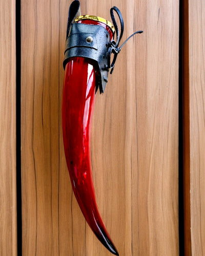 Válečnický rohový hrnek - Červený - s možností personalizace gravírováním