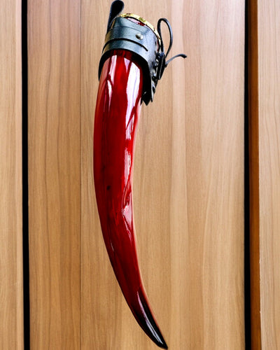 Válečnický rohový hrnek - Červený - s možností personalizace gravírováním