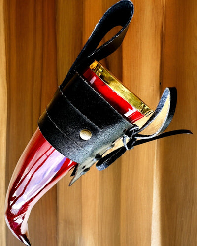 Válečnický rohový hrnek - Červený - s možností personalizace gravírováním