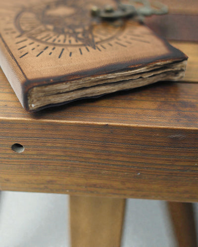 Noctis Sigil – Kožený zápisník s pentagramem a lebkou