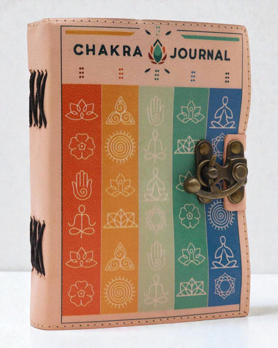 Skórzany Notatnik 7 Kolorów Czakr Chakra Journal – 13 × 18 cm