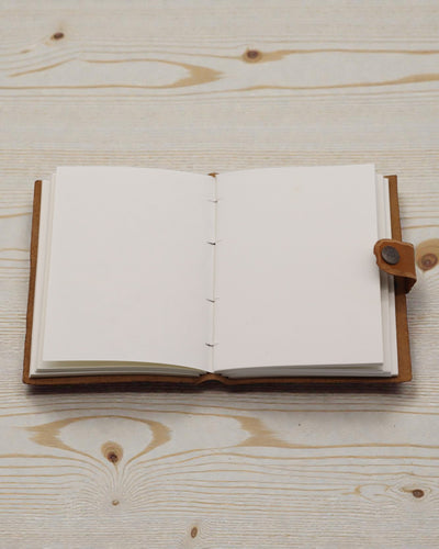 Skórzany Notatnik z Wytłoczonymi Kwiatami – brązowy (17,8 x 12,7 cm)