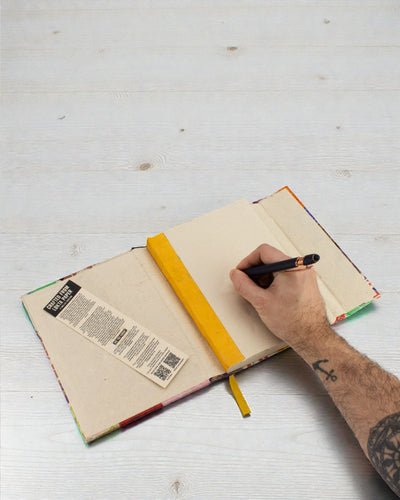 Velký loketní poznámkový blok s patchworkovým vzorem – mnohobarevný (45 listů, 21 x 15 cm)