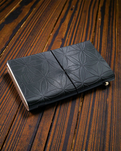 Ręcznie Wykonany Skórzany Notatnik Sacred Bloom – Flower of Life (80 stron)