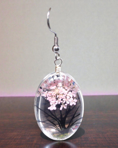 Różany Ogród – Zestaw Biżuterii z Suszonymi Kwiatami Drzewo Życia