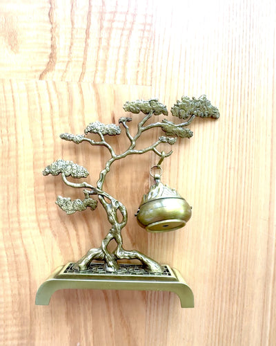 Elegantní kovový držák na kadidlo Bonsai - možnost personalizace gravírováním jako dárek