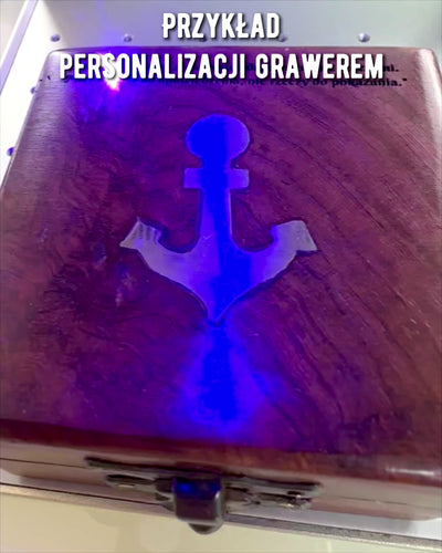 Velká Dřevěná Krabice na Kompas "Gilbert & Sons" s Možností Gravírování