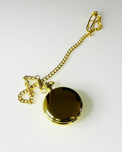 Klasické Kapesní Mechanické Hodinky s Dvojitým Krytem, Ruční, Zlatá Barva, s Gravírováním