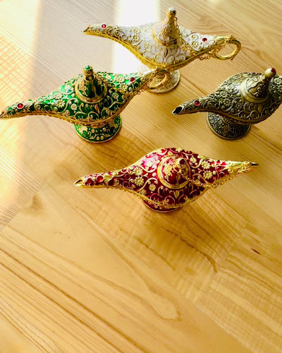 Magická lampa Aladina s možností gravírování - Varianta Bordová, propletená se zlatou