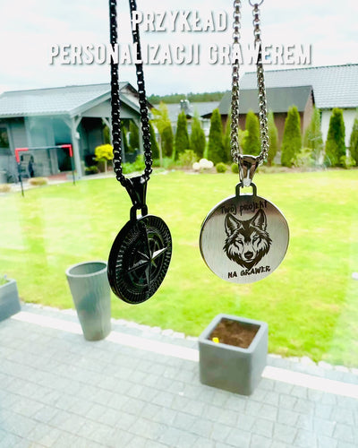 Náhrdelník s kompasem – Kované šperky z nerezové oceli pro muže a ženy ve dvou barvách, s gravírováním