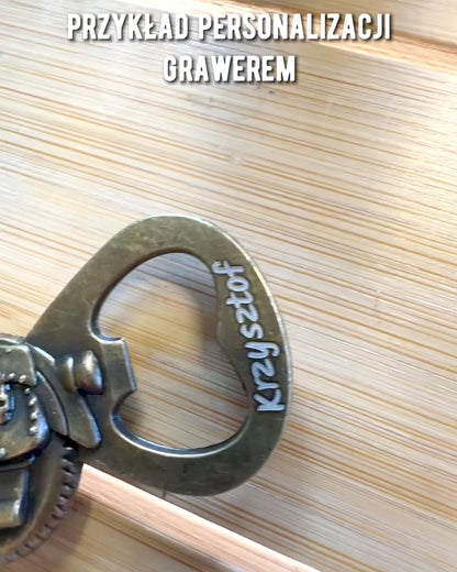 Otwieracz do butelek w kształcie motocykla - personalizacja grawerem na prezent