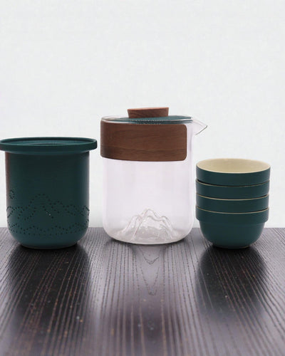 Górska Wyprawa – Turystyczny Zestaw do Herbaty z 4 Filiżankami