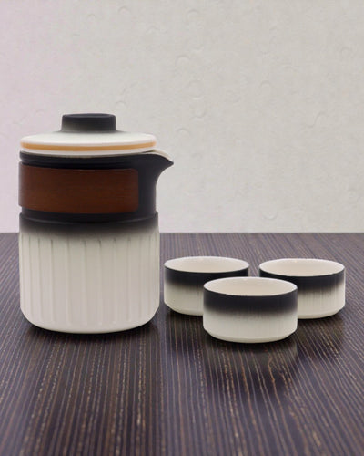 Cesta tří přátel – turistická keramická souprava s konvičkou a 3 šálky