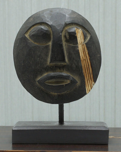 Timorska Maska Strażnik Przodków 27x20 cm – Czarna