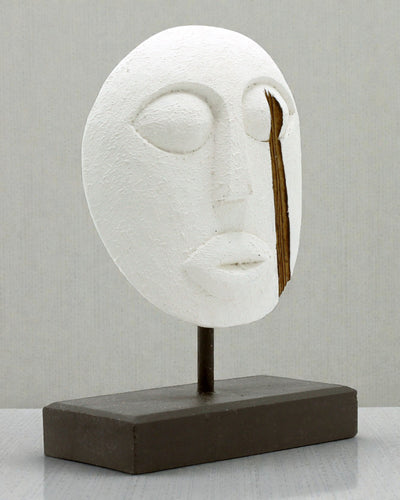 Timorská maska Strážce předků 27x20 cm – Bílá