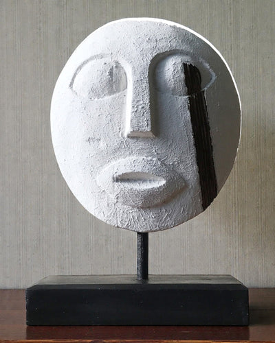 Timorská maska Strážce předků 27x20 cm – Bílá