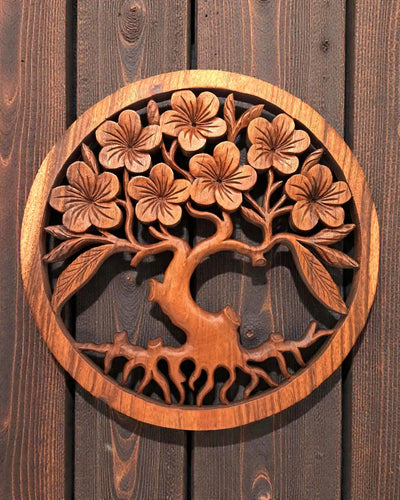 Dekorativní nástěnný panel – Strom života Plumeria 40 cm