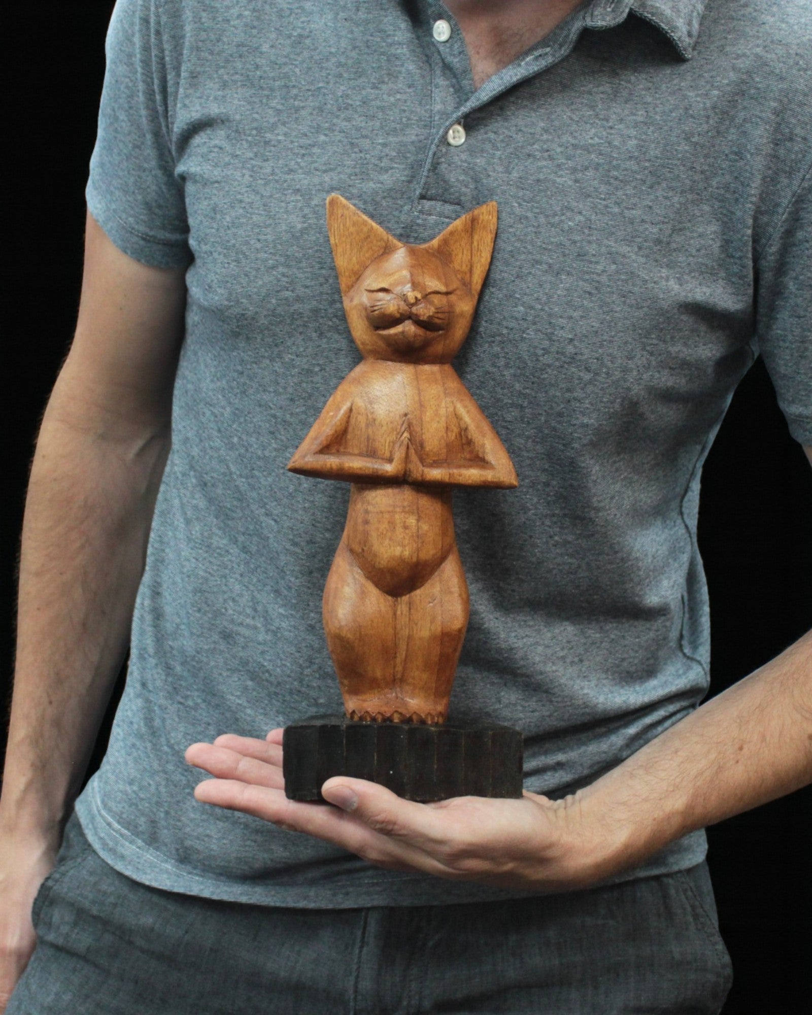 Rzeźba Kota – Joga 1 Pozycja Stojąca 30 cm